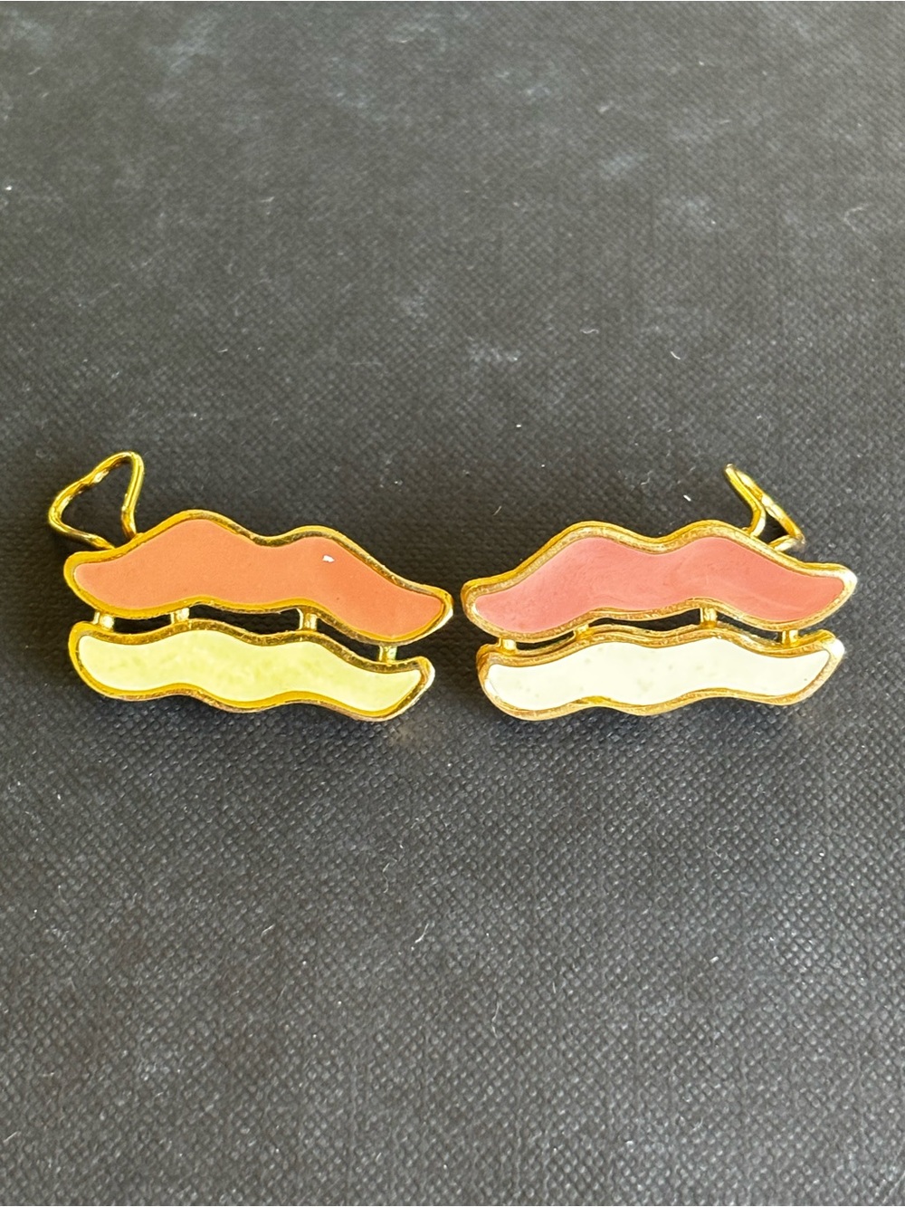 Vintage Givenchy 1960 Paris New York Enamel MCM Lips Statement Clip-On Earrings